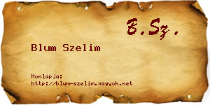 Blum Szelim névjegykártya